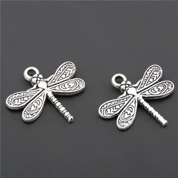 10pc Dragonfly Charms Prívesky Pre Šperky, Takže Striebornú Farbu a HOBBY Ručné A2416
