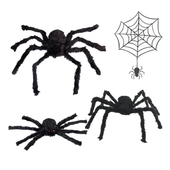 30/50 cm/75 cm Veľké Čierne Plyšové Spider Halloween Party Dekorácie pre Domov Bar Strašidelný Dom Hrôzy Rekvizity pavučina Deti Hračka