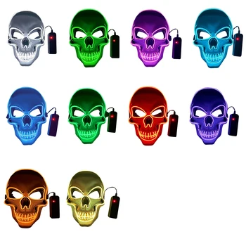 5 Horor Halloween Cospaly LED Lebky Svetla Masky Studené Svetlo Pleťová Maska Veľkonočné Maškaráda Karneval pre Dospelých Strany Masky