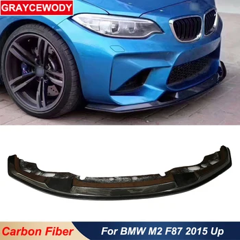 MT Štýl Skutočné Uhlíkové Vlákna Materiálu Predný Nárazník Bradou Spojler Pery Pre BMW M2 F87 2015 Až Auta Styling Modifikácia