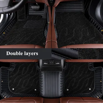 Vlastné špeciálne auto podlahové rohože pre Mercedes Benz CLS 63 AMG Shooting Brake X218 2017-2010 dvojitej vrstvy koberce pre CLS63 2013