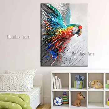 Whosale Ručne Maľované eagle Olej Obraz Abstrakt Zvierat, olejomaľba na Plátne pre Lving Izba Stenu Decor farebné eagle Maľovanie